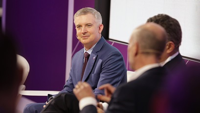 Chris Powers, Chevron’s vice president of CCUS, speaks on a panel at CERAWeek